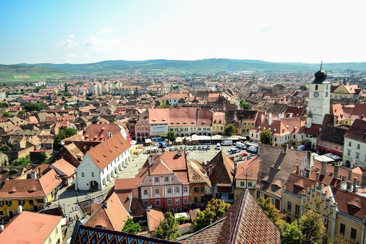 View of the centre of Sibiu, Romania - where to stay?